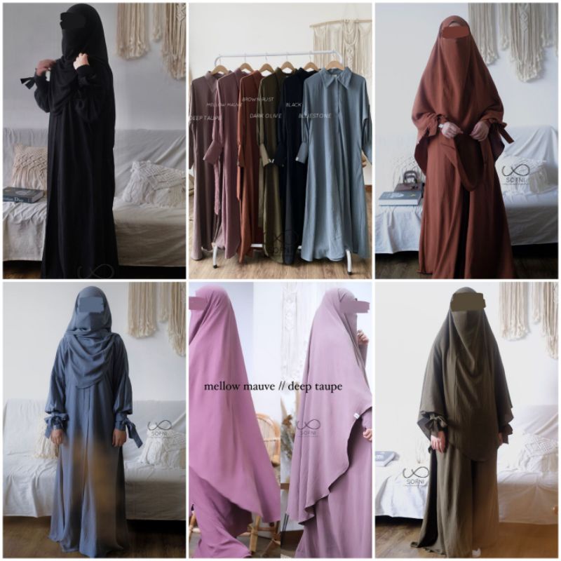 Sofni - Lana Series by Sofni Abaya Lana Bahan Cotton Crinkle import size S-XL