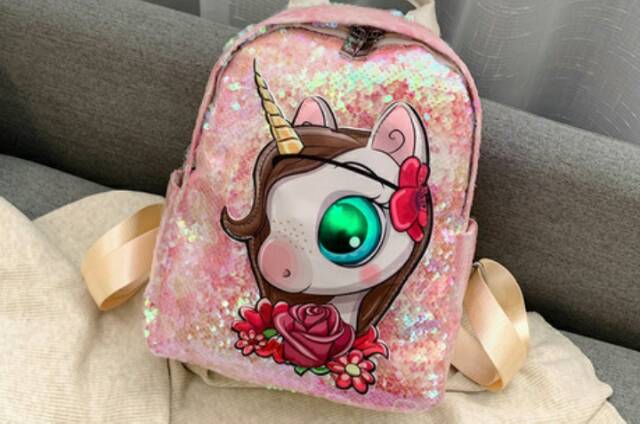 Tas ransel anak unicorn nyala lampu led+ ada musik