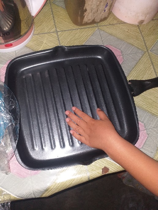 Square Griddle Carin Teflon Wajan Pemanggang Gagang Anti Lengket