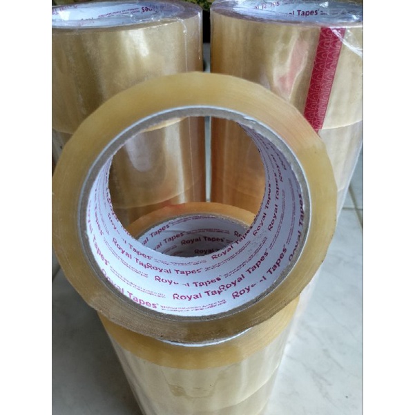 Lakban isolasi solatip bening 48 mm x 90 meter merk Royal Tapes 90 Yard