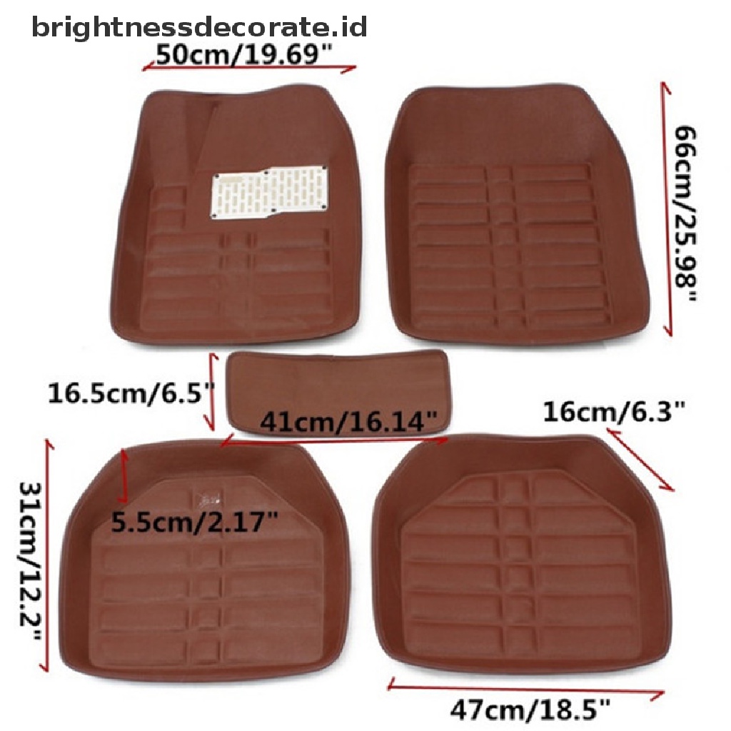 5pcs Matras Lantai Depan / Belakang Mobil Universal