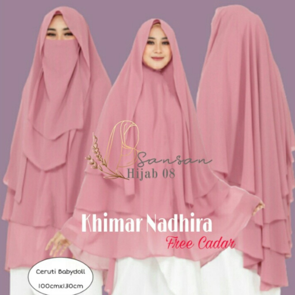 Khimar Niqob Ceruty 3 Layer NADHIRA Jumbo