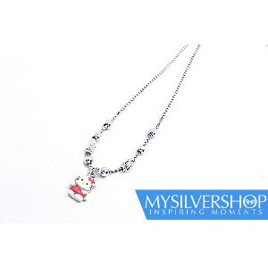 Unik  Kalung   Liontin HELLO KITTY Silver 925   BERLAPIS EMAS PUTIH  Berkualitas