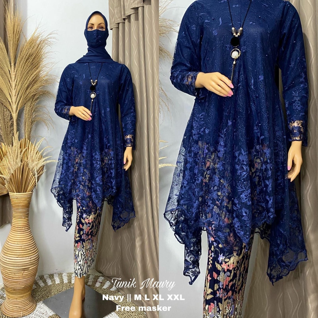 Setelan Tunik Maury Modern 2022//Set Tunik Maury dan Rok Plisket//Tunik Termurah//Baju Kebaya tille Mutiara Termurah/setbaju kurung/pakaian wanita/pakaian muslim/pakaian ntradisional/termurah/baju kurung/seragam pesta termurah