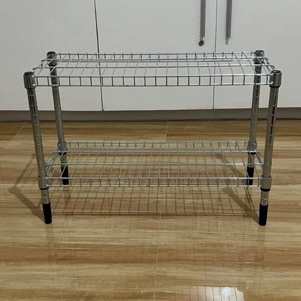 Unit rak susun 2 tingkat baja galvanis 60x25x40cm WMO IK3077 OMA