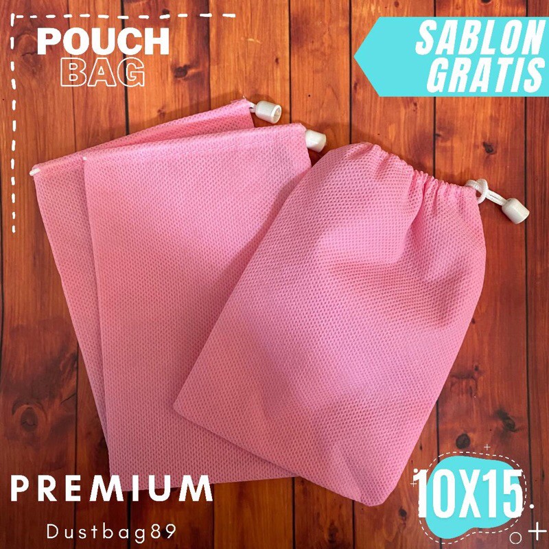 TAS SERUT POLOS | POUCH KOSMETIK ATAU PARFUM | PINK MUDA READY|FS 10x15