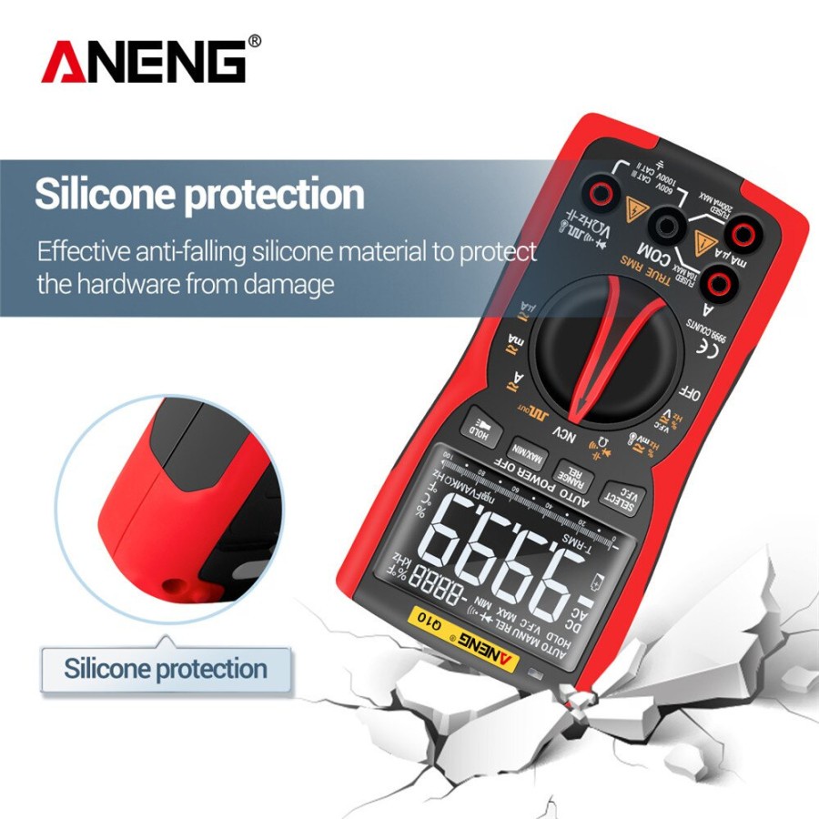 ANENG Digital Multimeter Voltage Tester - Q10 - Black/Red