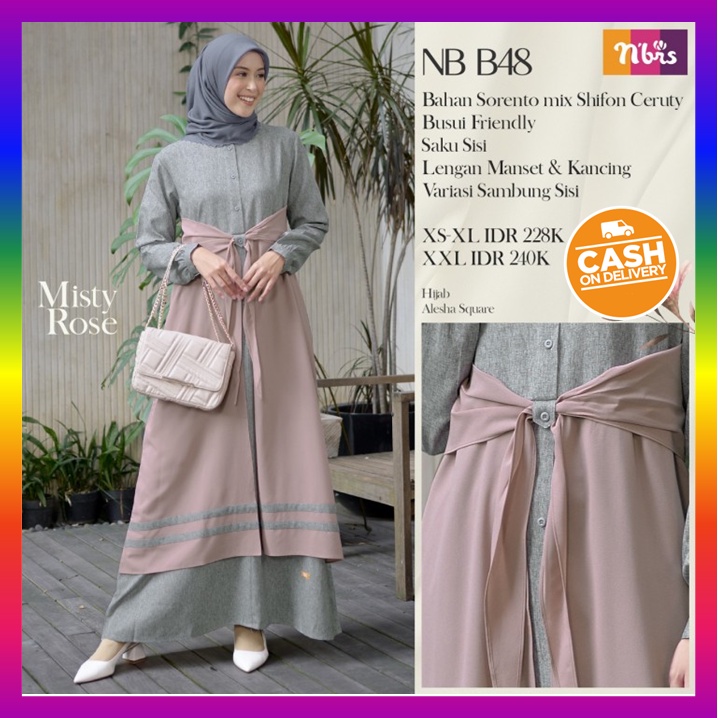 Gamis Nibras Terbaru 2021 Baju Dress Gamis Nibras Promo Wanita Dewasa Syari Muslim Diskon Bahan Adem