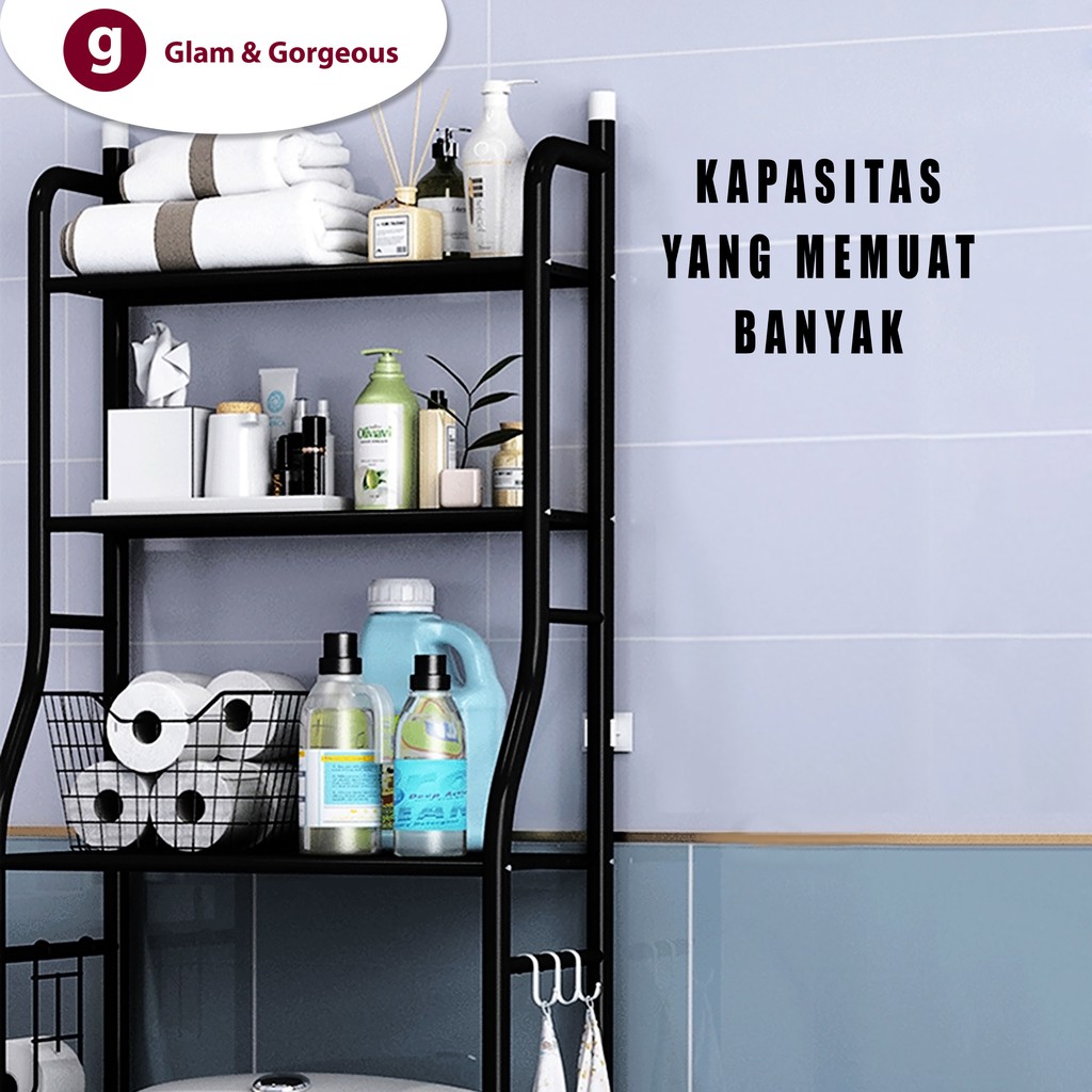 Rak Sabun Kamar Mandi Mesin Cuci Toilet Organizer Besi RM003 Kuat Awet