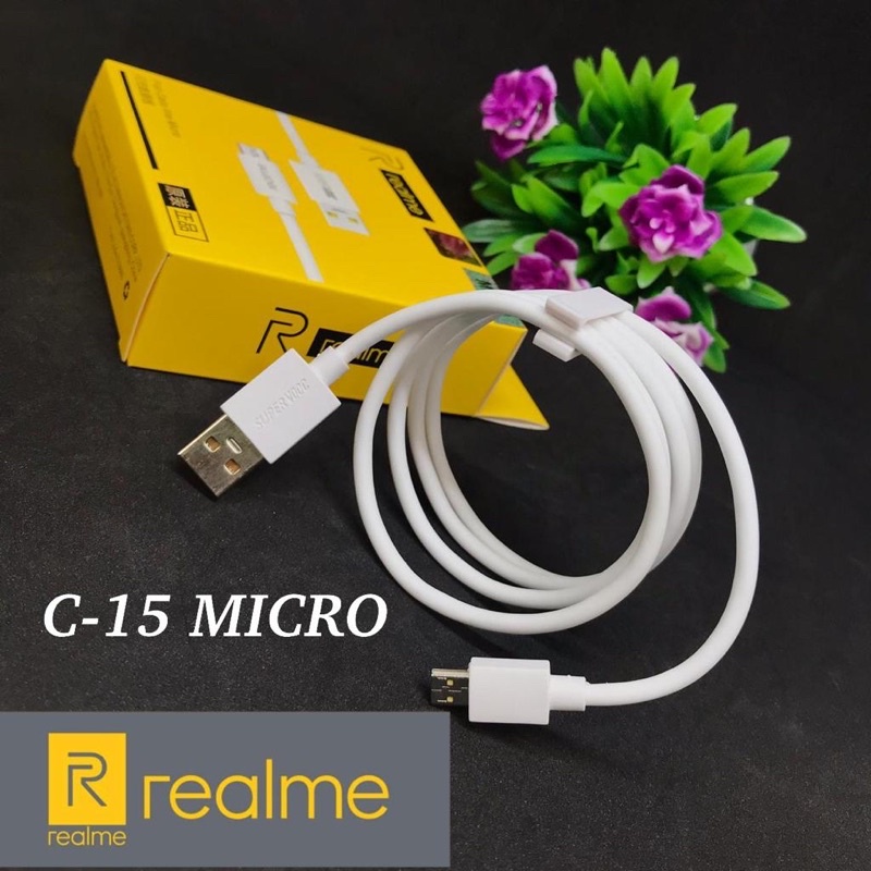 KABEL DATA VOOC REALME C-15 MICRO WHITE 7PRO TYPE C HIGH QUALITY