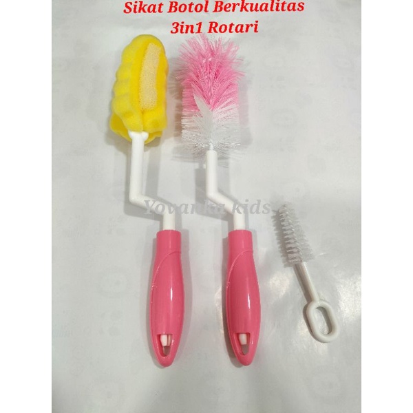 Sikat Dan Spoon Botol Susu Berkualitas 3in1 Reliable/Brush Baby Botol