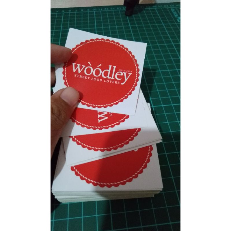 Cetak stiker label makanan ukuran 3x3cm