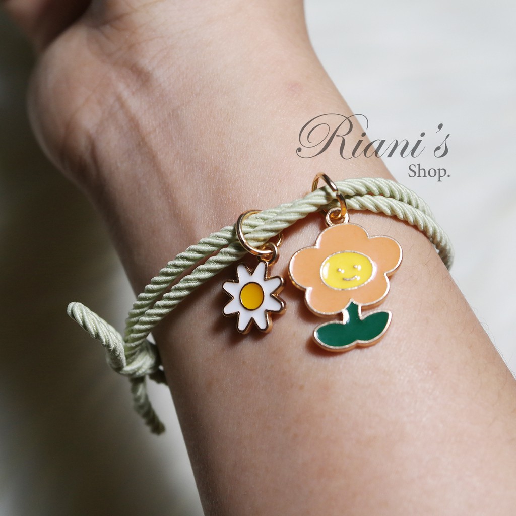 Gelang Tali Korea Import Cantik Unik Lucu Warna Warni Model Wanita Anak Perempuan Tangan Kaki Impor-1