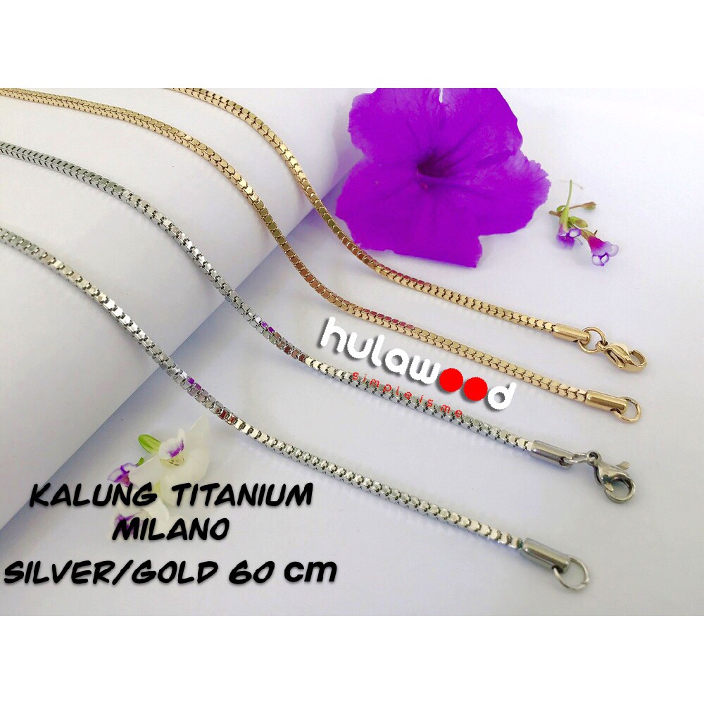 Rantai Kalung MCI Titanium 316L Stainless Import Anti Karat Pria Wanita - MILANO