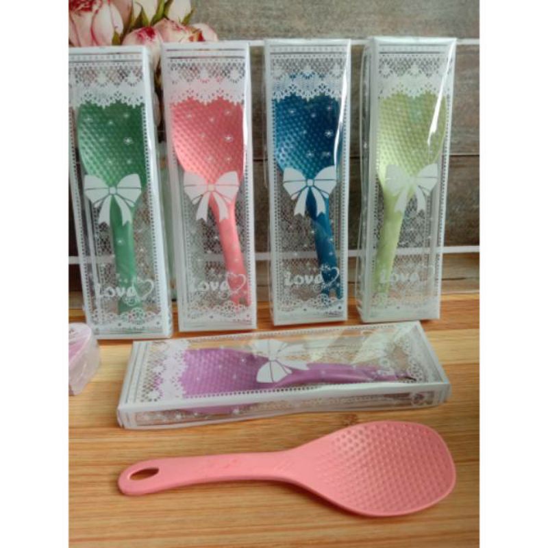 SOUVENIR CENTONG PLASTIK kemas mika