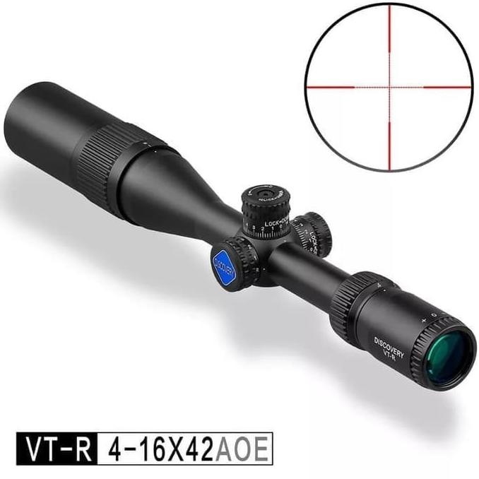 TELESKOP DISCOVERY VTR 4-16X42 AOE BONUS SUNHIDE PAKE LAMPU LOGO BIRU