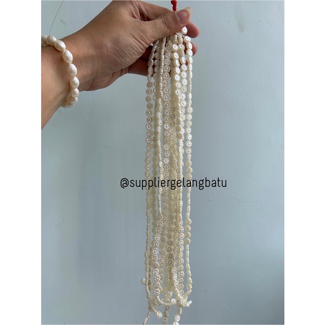 Mutiara Sintetis bunga matahari 8MM WHITE PEARL manik gelang kalung