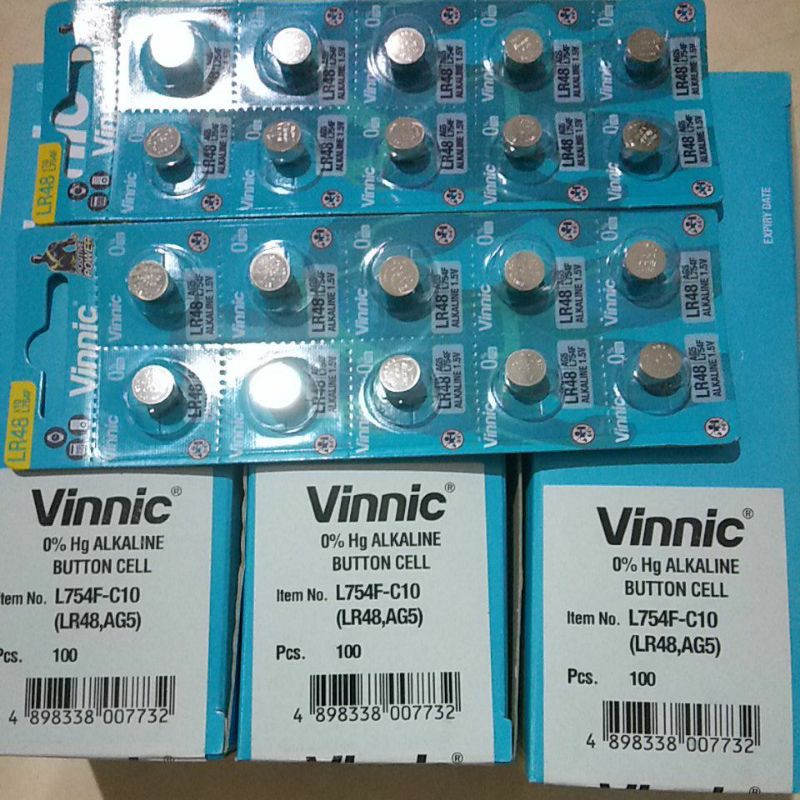 Baterai AG5 Vinnic L754F LR48 AG5 LR754 SR754 393 Baterei Alat Bantu Dengar