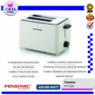 Pensonic Toaster PTI-929 Alat Pemanggang Roti