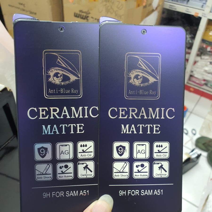 SAMSUNG S20 FE A14 4G A14 5G A34 5G A54 5G A12 M12 A51 A52 ANTI GORES LENTUR CERAMIC MIKA  BLUE LIGHT CERAMIC, ANTI RADIASI MATTE PELINDUNG LAYAR SCREEN GUARD FULL COVER