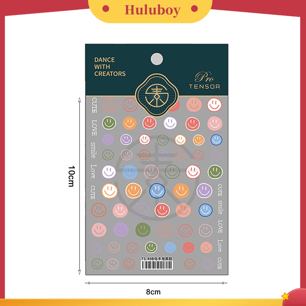 Huluboy Huluboy♡ Stiker Kuku Ultra Tipis Motif Smile / Bintang / Hati / Pelangi Untuk Manicure Wanita