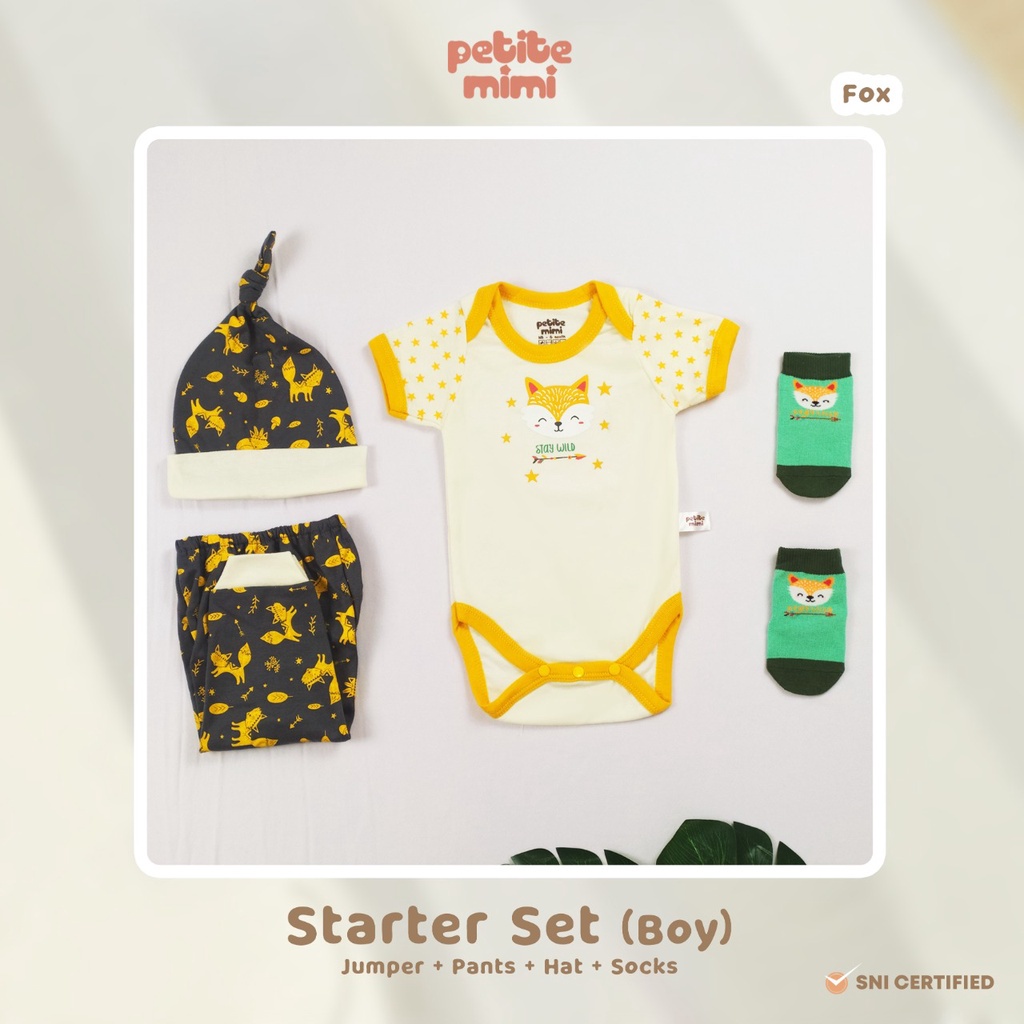 Petite Mimi Starter Set 4in1 Baby Boy Jumper Set Bayi Laki - Laki