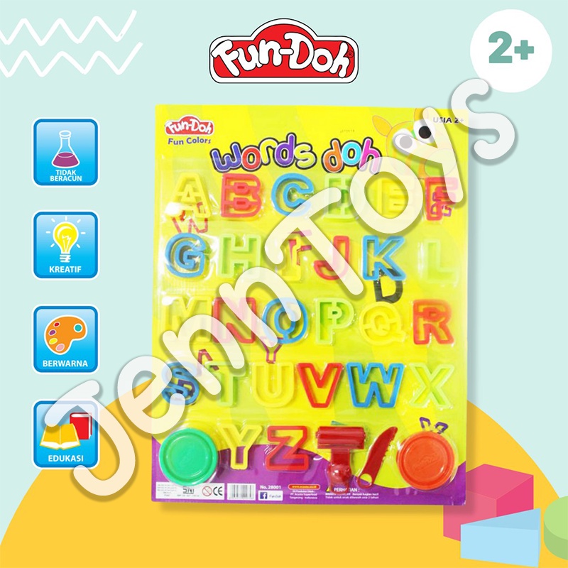 JennToys - Mainan anak perempuan Fun Doh mainan anak laki laki Fundoh mainan edukasi mainan dough - FD WORDS