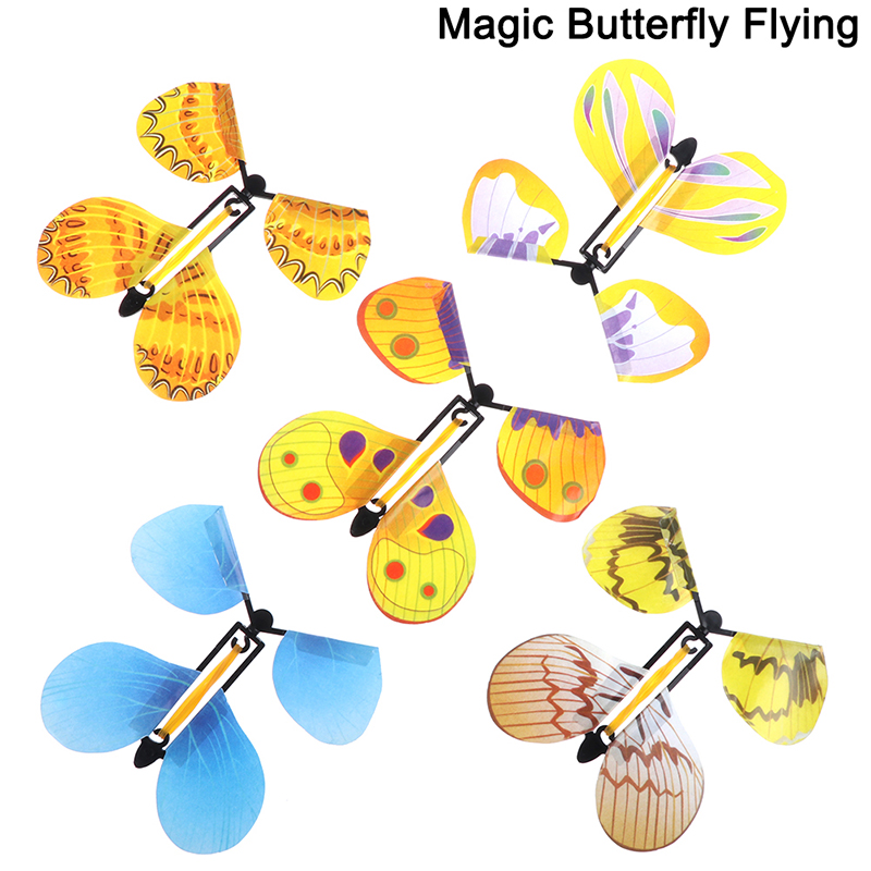 Flying butterfly surprise greeting card book magic toy fly wind up magic props