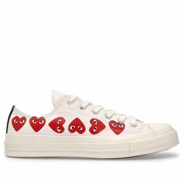 CONVERSE X CDG PLAY CHUCK 70 LOW WHITE MULTI HEART