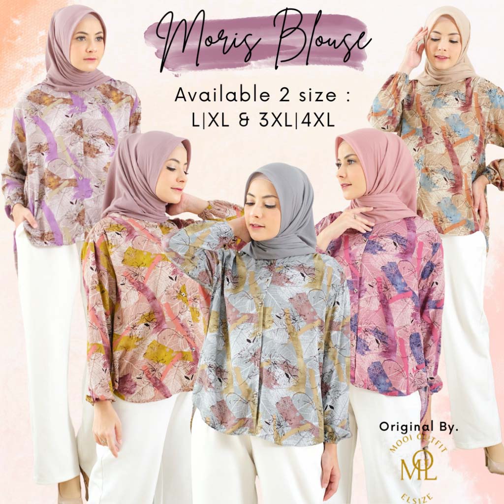 Blouse Atasan Wanita L XL Ld 100 105 Kekinian Baju Tunik Dewasa Viral Lebaran Ootd Hijab Bahan Katun