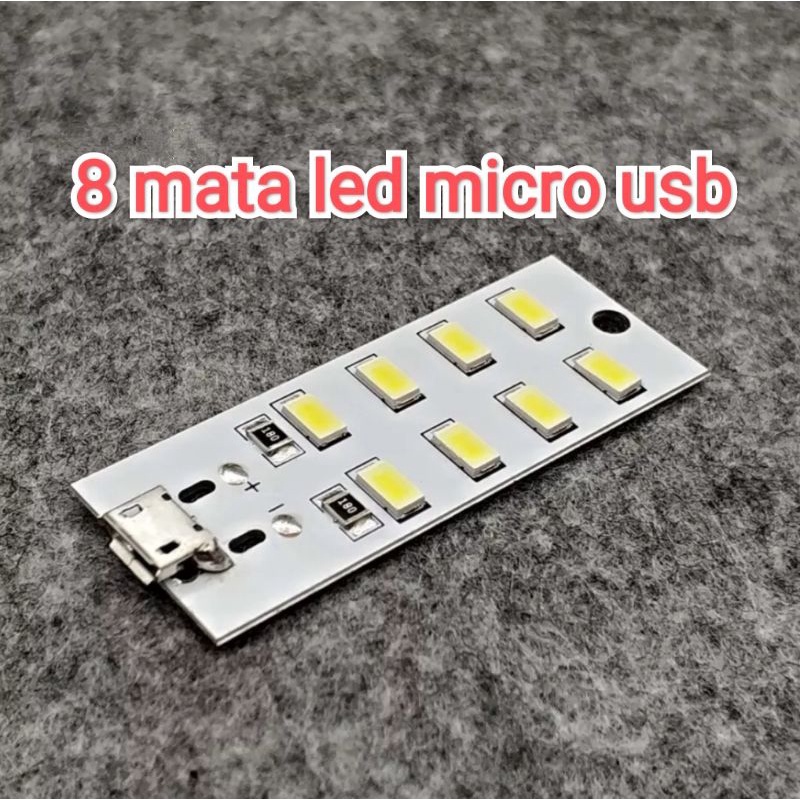 Lampu led micro usb 8 mata led lampu darurat/camping