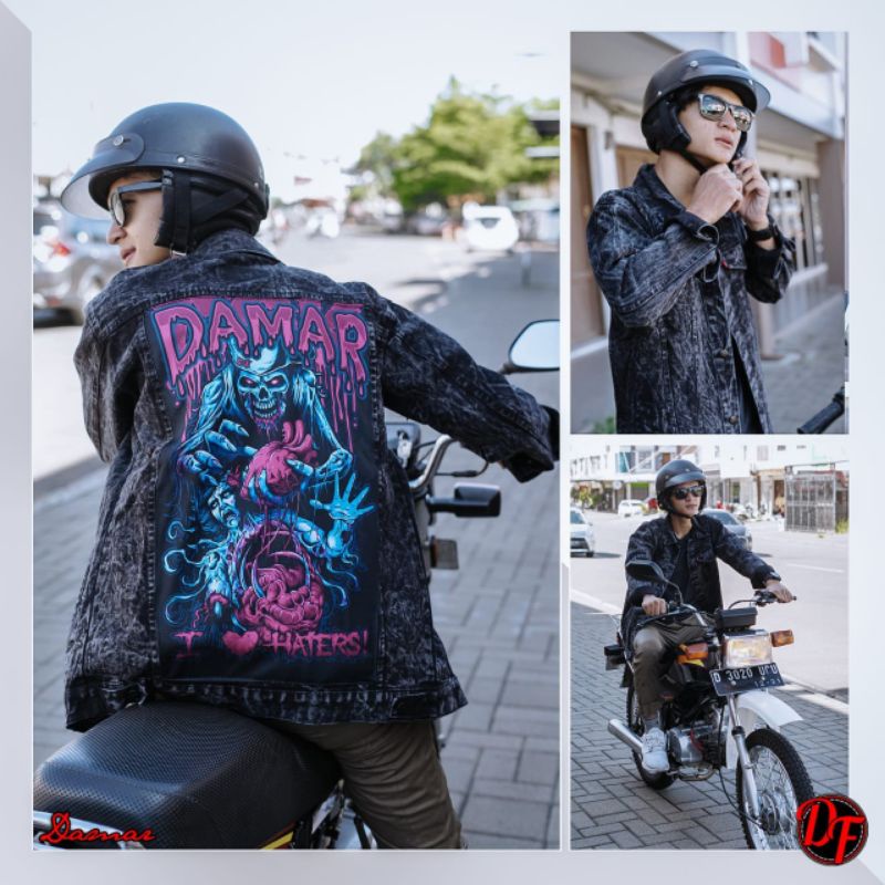 (BISA COD)  JAKET JEANS SANDWASH THE BOJIEL - JAKET SANDWASH PRINTING - JAKET JEANS PRIA-4