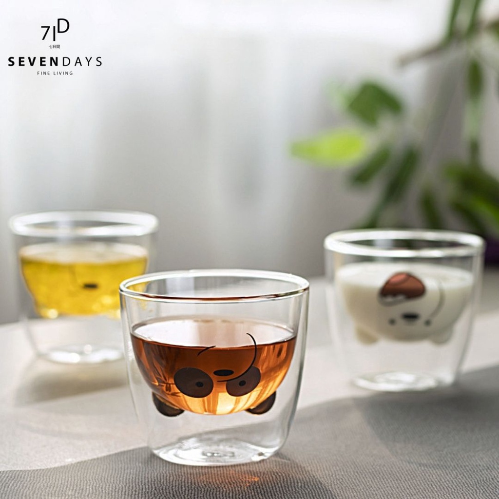 [ SEVENDAYS ] Double Wall Glass Mug We Bare Bears / Gelas Mug Unik We Bare Bears-1
