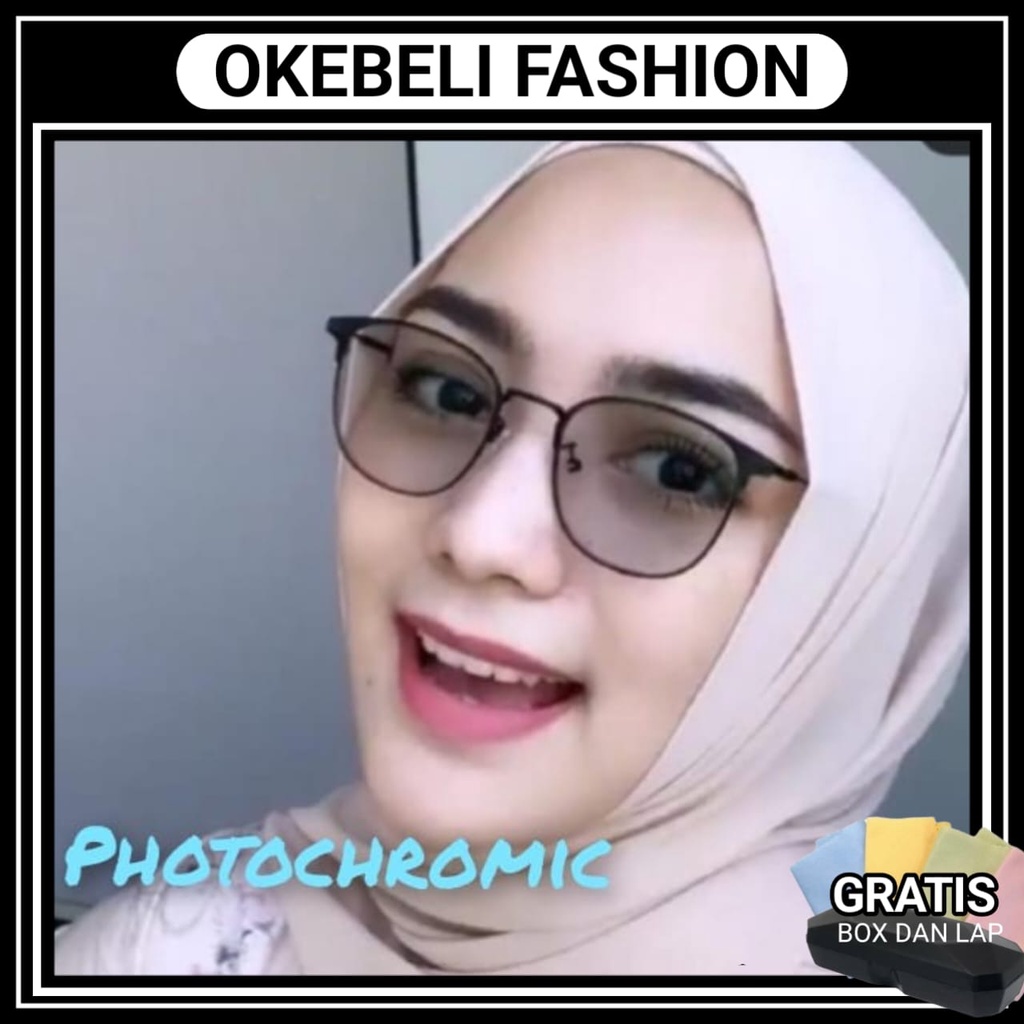 TERBARU FRAME TITANIUM TERBARU KOREAN PHOTOCROMIC ANTIRADIASI UNISEX WANITA PRIA MINUS VINTAGE STYL