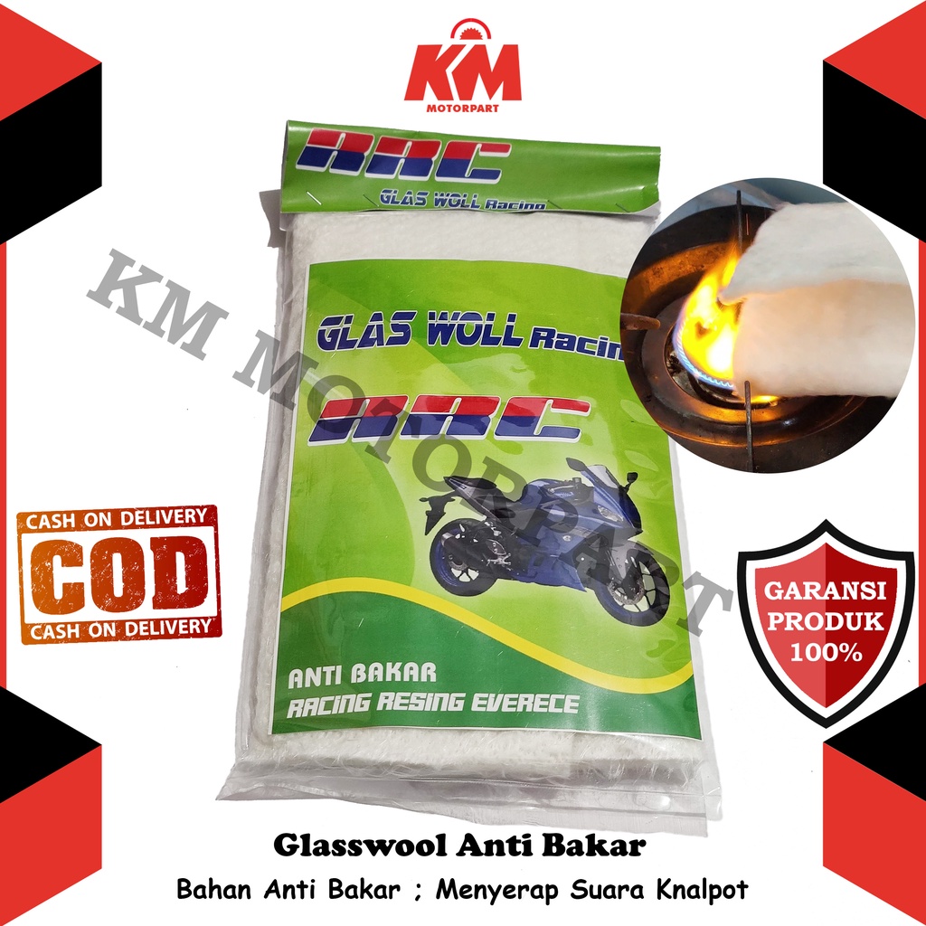 Glasswool Pelapis Peredam Suara Knalpot Anti Bakar Panas Racing Gasbul Glass Wool Putih Tebal 7 mm