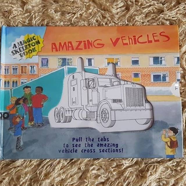 Magic Skeleton Book : Amazing Vehicles / pull the tab book / buku anak impor