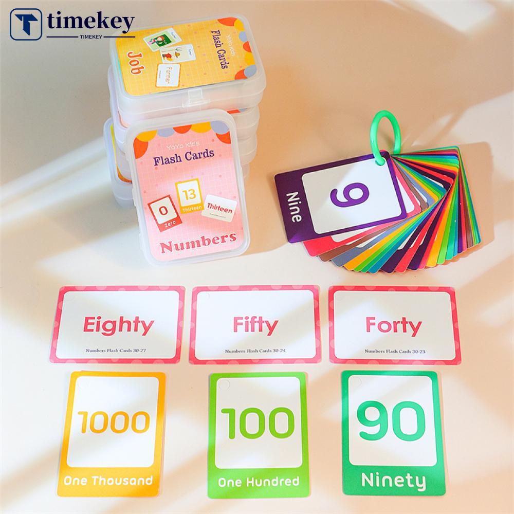 Timekey Kartu Flashcard Montessori Belajar Bahasa Inggris Untuk Edukasi Anak M7Y2