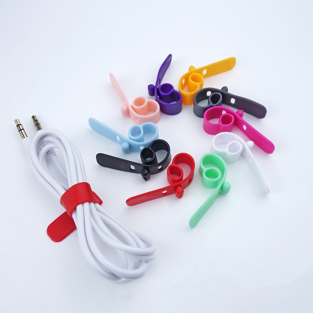 Pengikat Kabel Penggulung Cable Binder Klip Cable Cord Holder Penjepit Kabel Charger Hp Universal