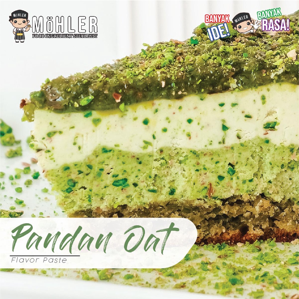 MOHLER Pasta perisa pewarna Pandan Oat (KLIK KOMBO HEMAT UNTUK BELI 1 GRATIS 1)