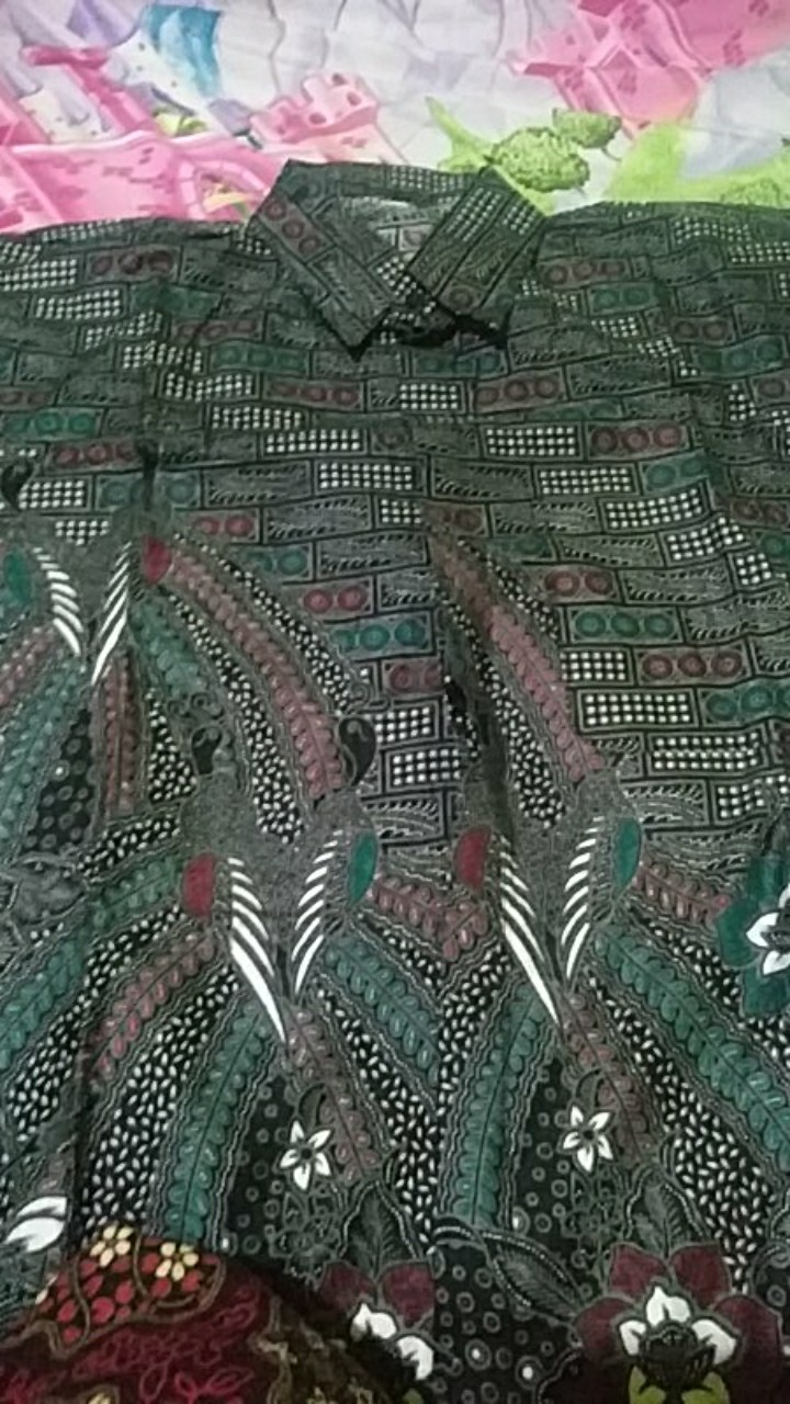 Bswart Batik Hrb026 Kenongo Hem Batik Abu Bata Kemeja Batik Pria Batik Jumbo Batik Bigsize