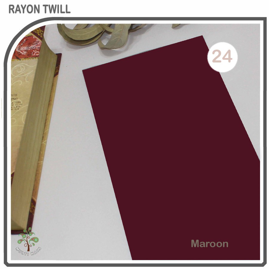 Multi kain rayon twill viscose sakura polos premium quality soft lembut tebal harga eceran-24/32 maroon