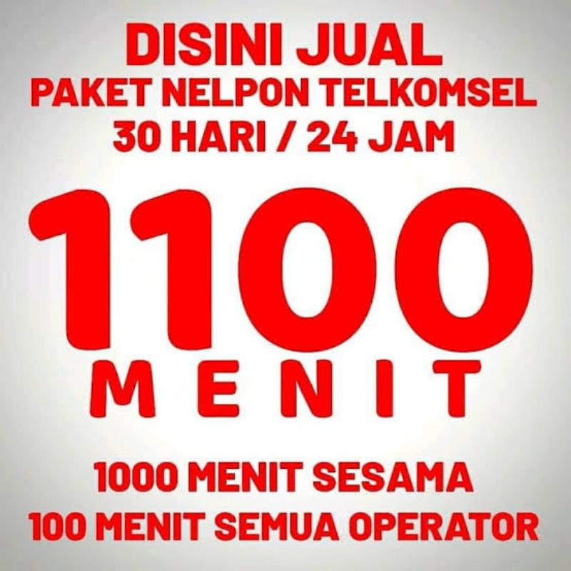 PAKET NELPON TERLARIS 1100 MENIT SELURUH INDONESIA