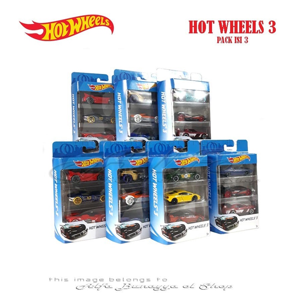 Hot Wheels 3 Cars Gift Pack - Pak Isi 3 - Mobil Random - Hotwheels Isi 3 Mobil