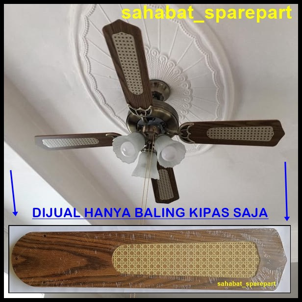 BALING - BALING KAYU KIPAS ANGIN LAMPU HIAS PLAFON ISI 5 PCS