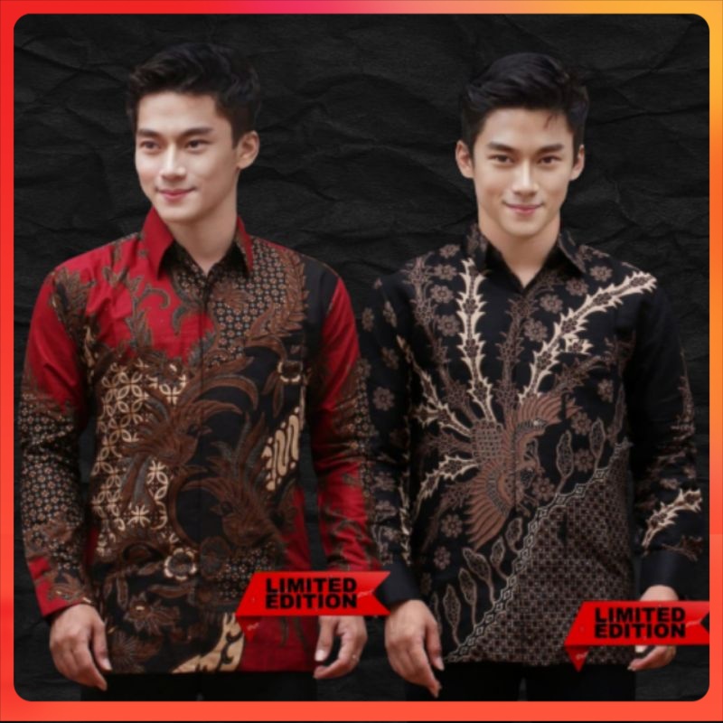 Batik Pria Lengan Panjang BATIK NAKULA HRB026 motif KERATONAN Kode 002 size M L XL XXL Reguler