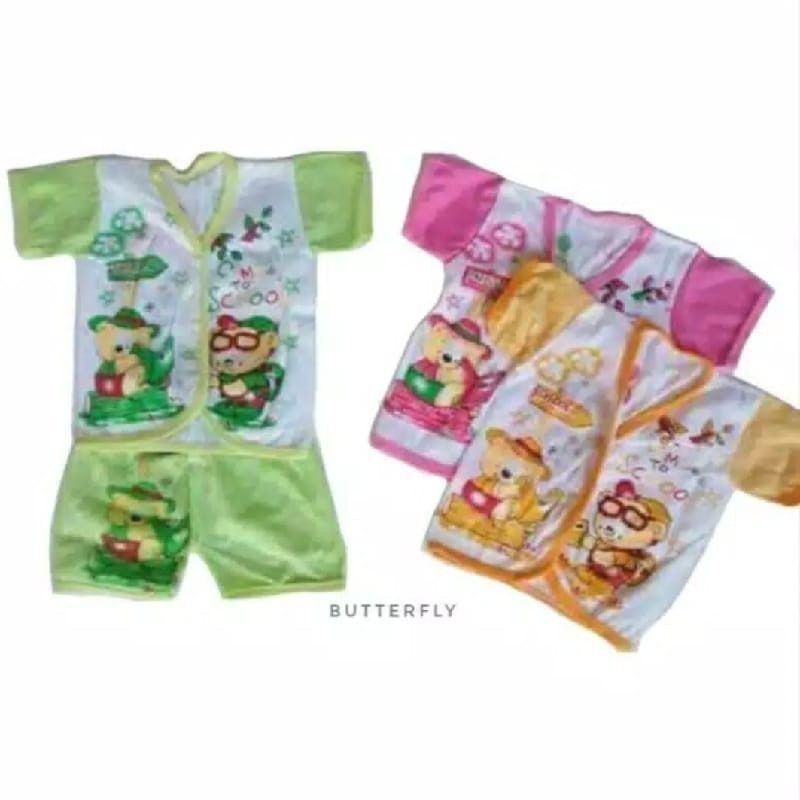 3 PC SETELAN PENDEK Baju Lengan Pendek bayi dan Celana Pendek bayi Stelan bayi 6 pcs 3 set baju bayi warna murah boy girl