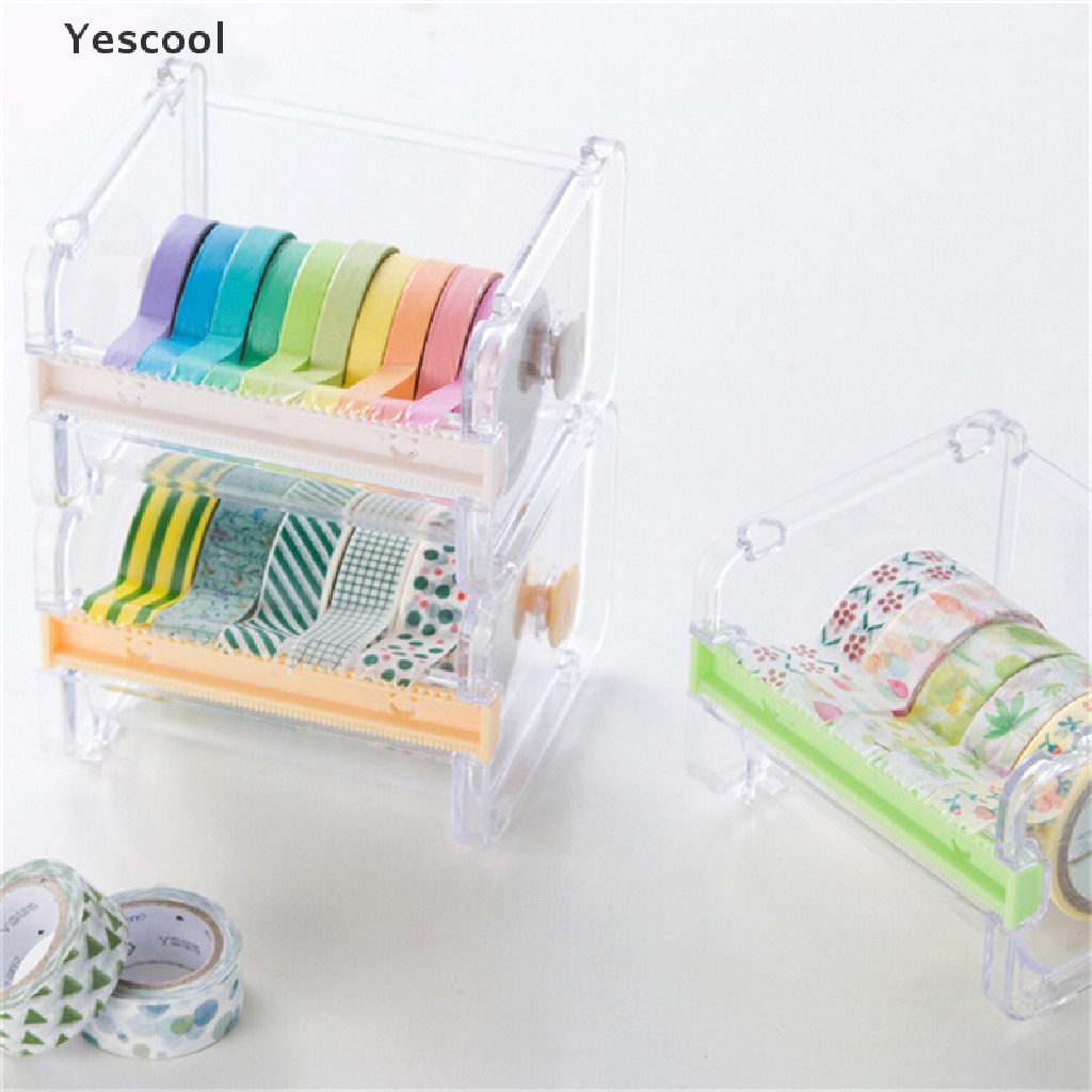 Yes Dispenser Holderpemotong Washi Tapeselotip Bahan Plastik Multi Warna Untuk Perlengkapan Kantorsekolah