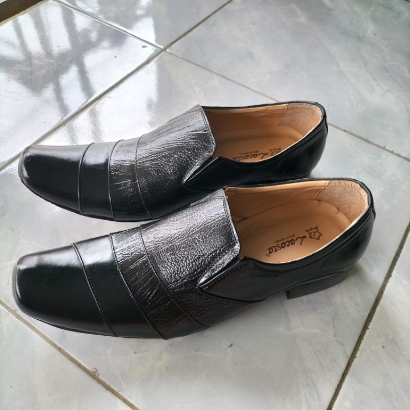 Lacosta Sepatu Pantofel Pria Kulit Asli 100% Tanpa tali