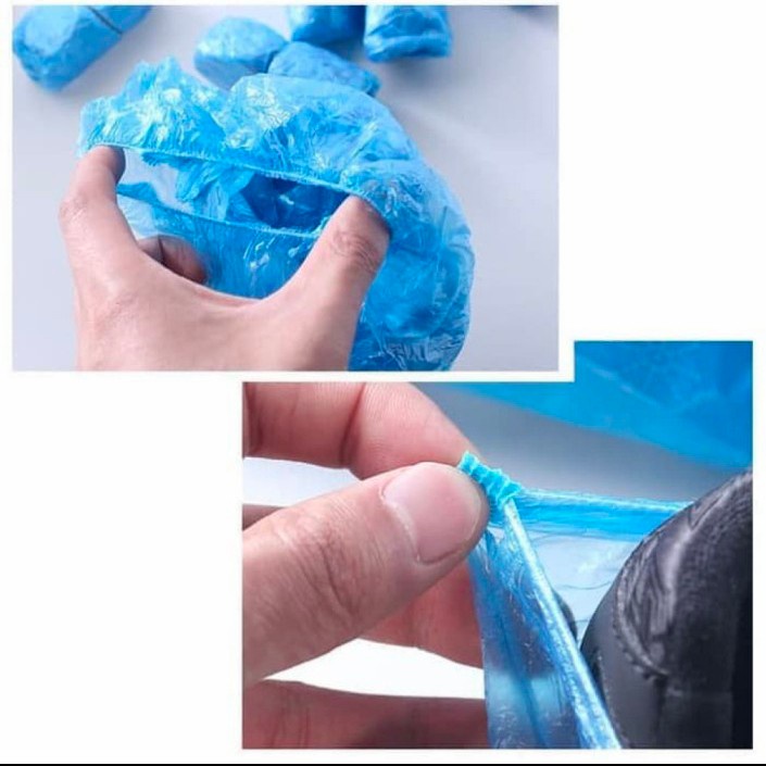 EM Sarung Sepatu Sekali Pakai Disposable Shoes Cover 1 Bundle isi 100