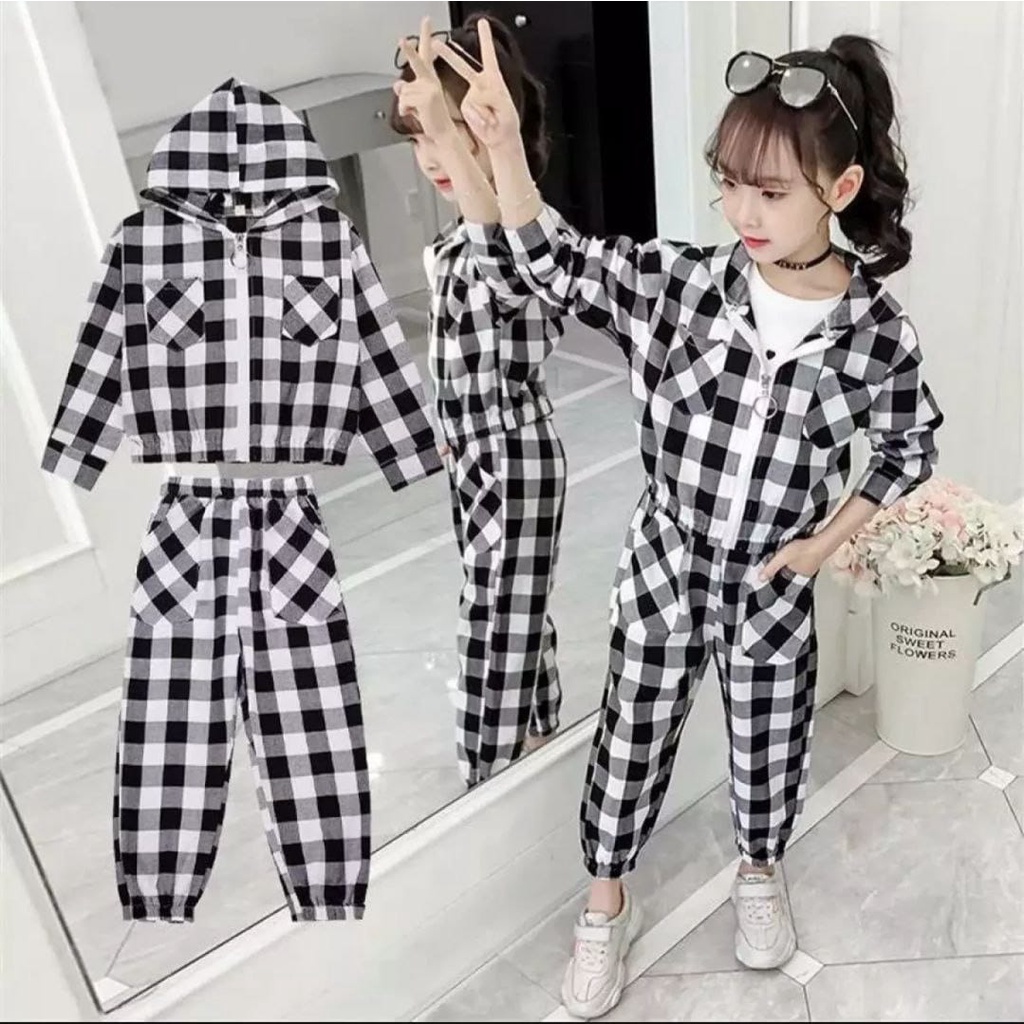 [set kimita RO]setelan anak perempuan katun stripe